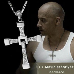 Fast and Furious Silver Cross Necklace NWT